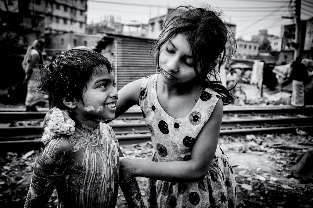 Ranná hygiena v slume Dháka