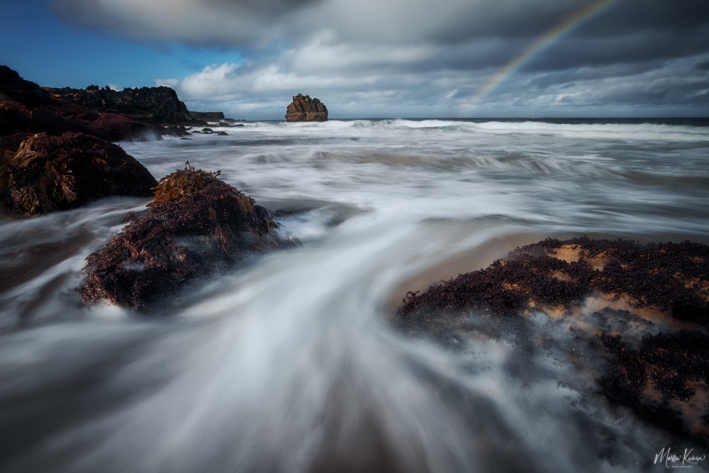 Skarðsvík Beach, Island. Končiaca sa búrka.