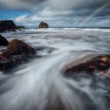 Skarðsvík Beach, Island. Končiaca sa búrka.