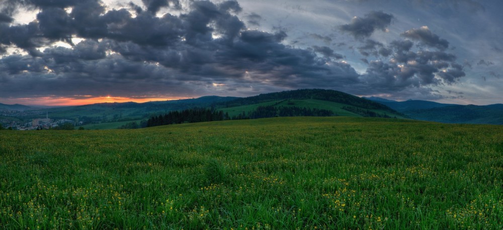 krajina, jar východ slnka