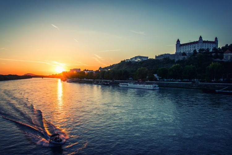 Západ slnka na Dunaji