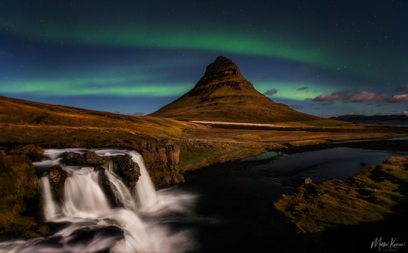 Aurora bolearis, Kirkjufell, Island