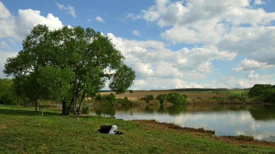 Krajinka s makrofotografom