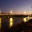 Pohĺad na most v Seredi v noci