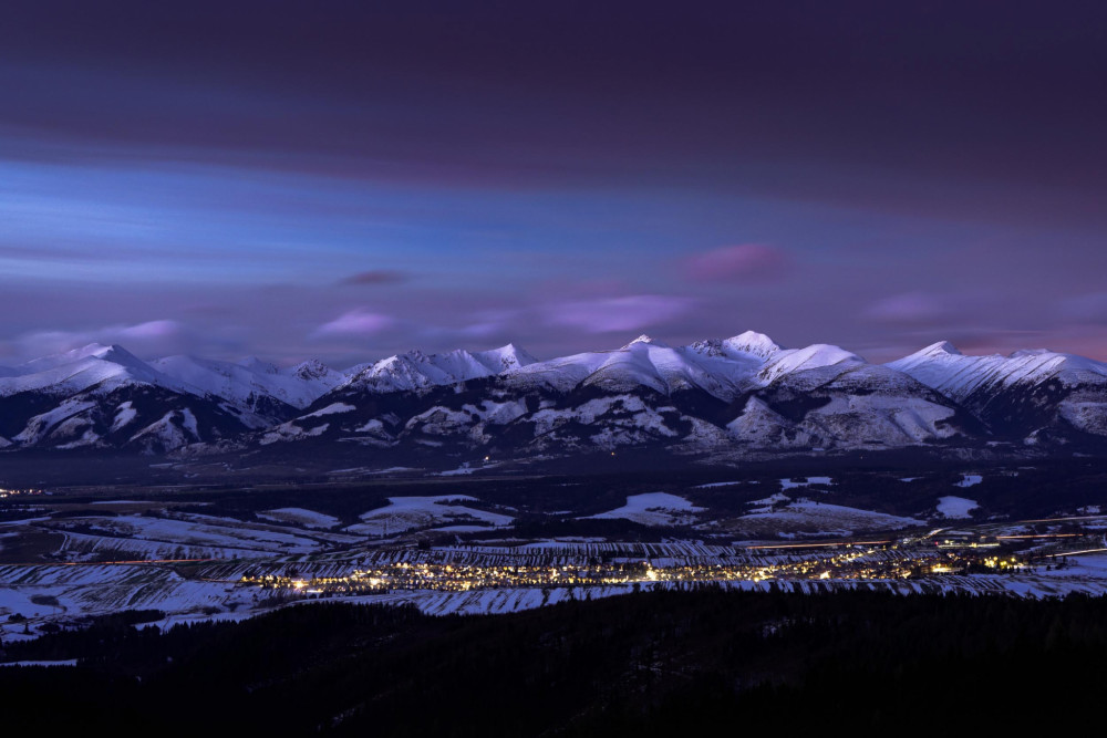 Západné Tatry po západe slnka