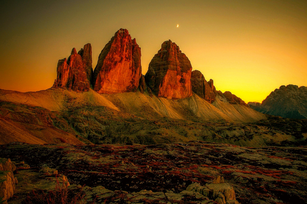 Tre cime v zlatej hodinke