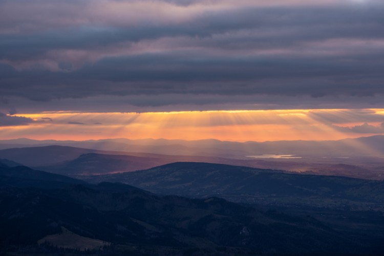 Západ slnka nad Poľskom