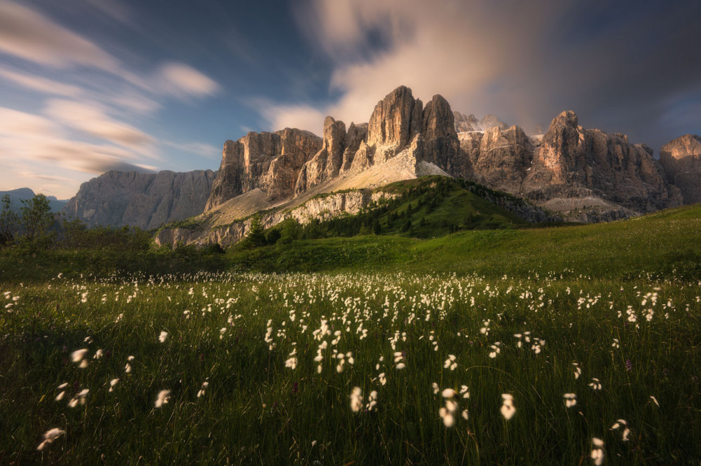 Letné ráno v Dolomitoch
