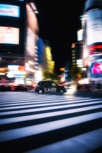 Tokijské taxi v pohybe