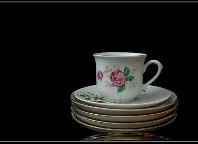 zátišie so šálkou