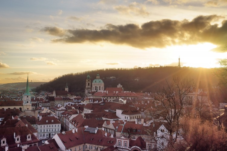 Západ slnka nad Petřínom