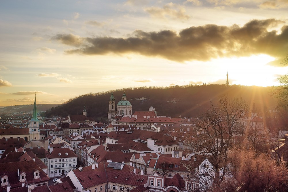 Západ slnka nad Petřínom