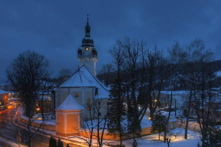 kostol, zima