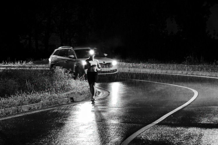 running in the rain