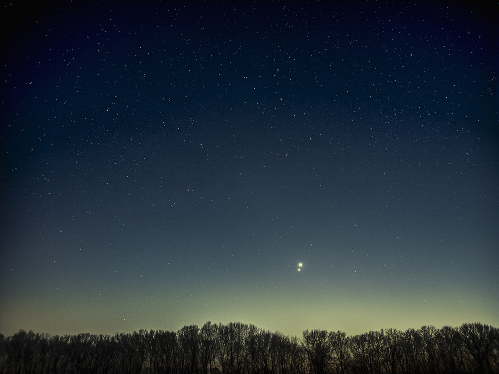 Konjukcia - Venuši a Jupitera