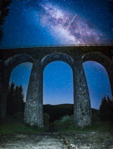 Telgartsky viadukt s mliečnom drahou