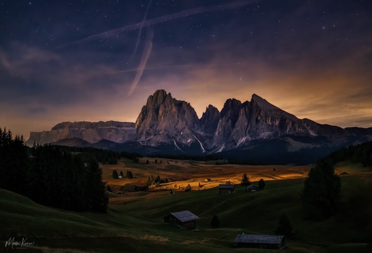 Alpe Di Siusi v modrej hodinke