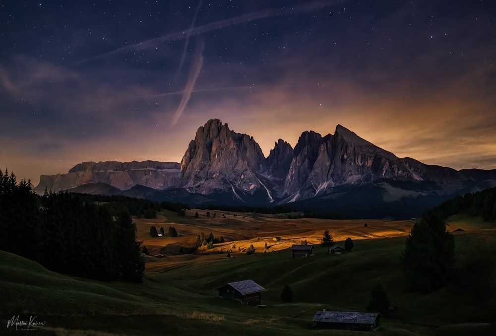 Alpe Di Siusi v modrej hodinke