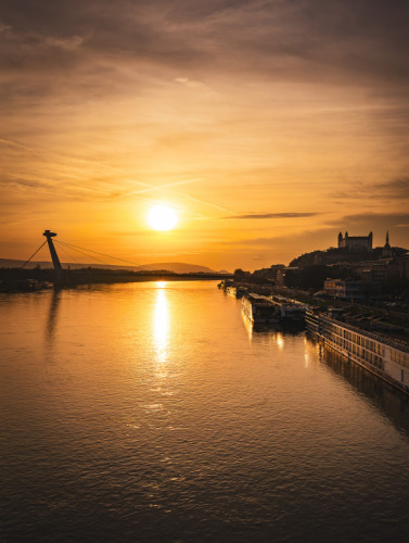Západ slnka na Dunaji