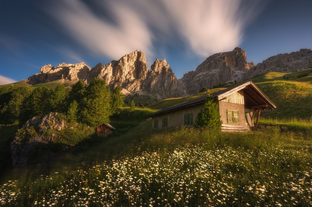 Ráno v Passo Gardene