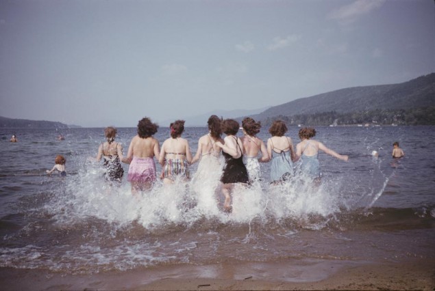 Splashing into Lake George in New York, 1945.  This photo and others from the National Geographic archives are being auctioned by Christie’s in an exclusive, online-only sale from July 19-29, see here for details PHOTOGRAPH BY B. ANTHONY STEWART, NATIONAL GEOGRAPHIC