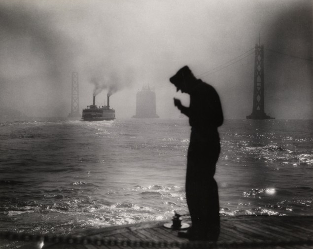 The San Francisco-Oakland Bay Bridge in 1935.  This photo and others from the National Geographic archives are being auctioned by Christie’s in an exclusive, online-only sale from July 19-29, see here for details. PHOTOGRAPH BY L. A. SANCHEZ, NATIONAL GEOGRAPHIC