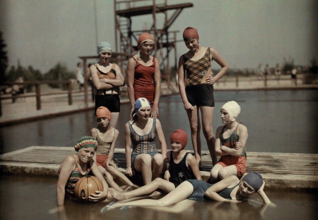 Teenage girls in bathing suits and caps pose on a dock in Brandenburg, Germany, March 1928.  Visit Proof, National Geographic’s new blog, for more photography goodness.  PHOTOGRAPH BY WILHELM TOBIEN, NATIONAL GEOGRAPHIC