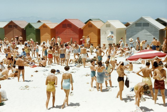 South Africans relax on a sunny, cabana-lined beach in Cape Town, South Africa, August 1953. PHOTOGRAPH BY DR. GILBERT H. GROSVENOR, NATIONAL GEOGRAPHIC