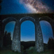 Nočný viadukt.