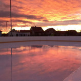 Západ slnka na ľade.