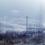 Pochod z Mlynskej doliny na demonštráciu v meste