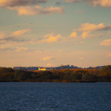 Bratislavská panoráma pri západe slnka