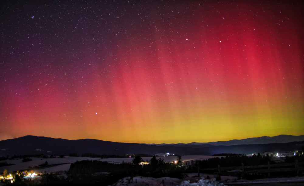 Aurora Borealis nad Poľanou a Nízkymi Tatrami