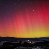 Aurora Borealis nad Poľanou a Nízkymi Tatrami
