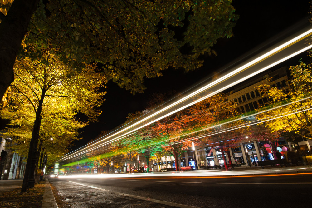 nočný život v uliciach Berlína