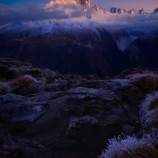 Po západe pod Aiguille Verte..