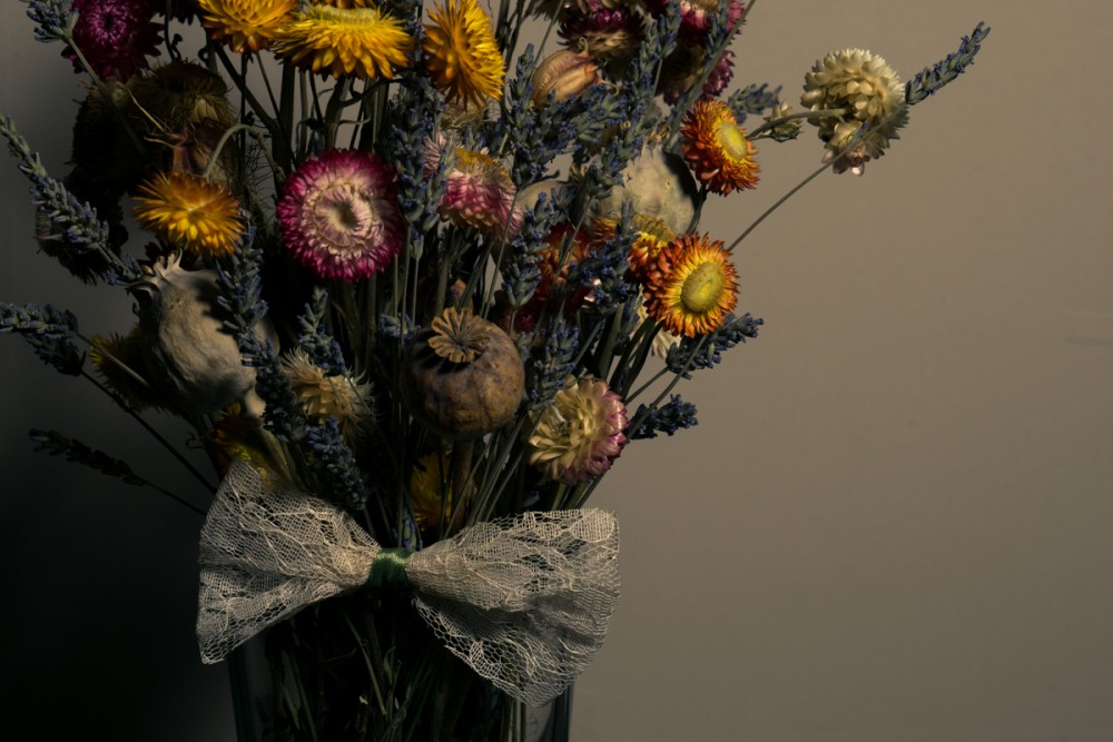 Kytica so sušenými kvetmi