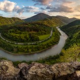 Domašínsky meander pri západe slnka