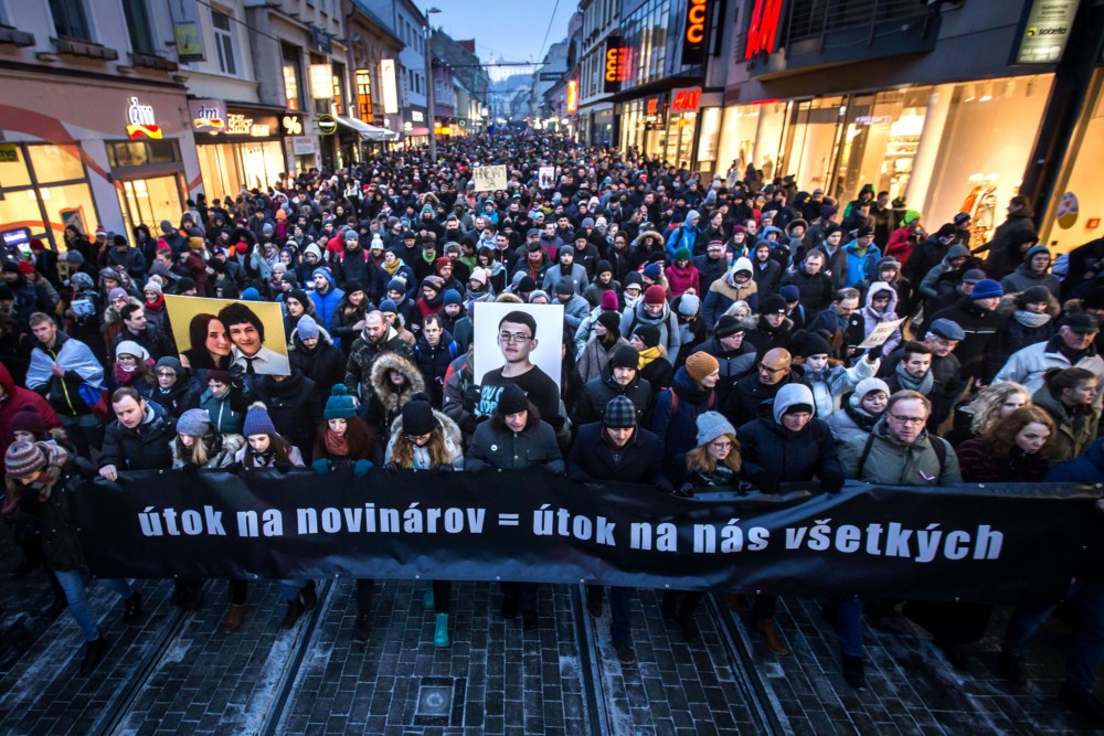 Pietny pochod za Jána Kuciaka a Martinu Kušnírovú