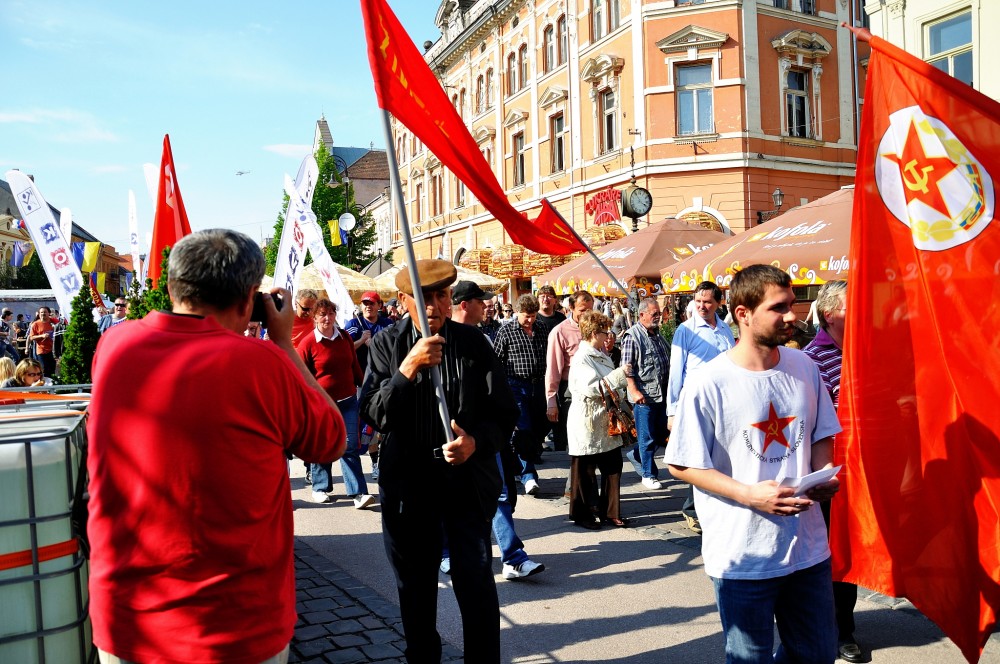 PROTESTY POČAS HOKEJOVÝCH MS 2011 NA SLOVENSKU/Košice/