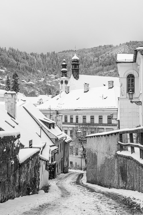 Banská Štiavnica - zasnežená ulica