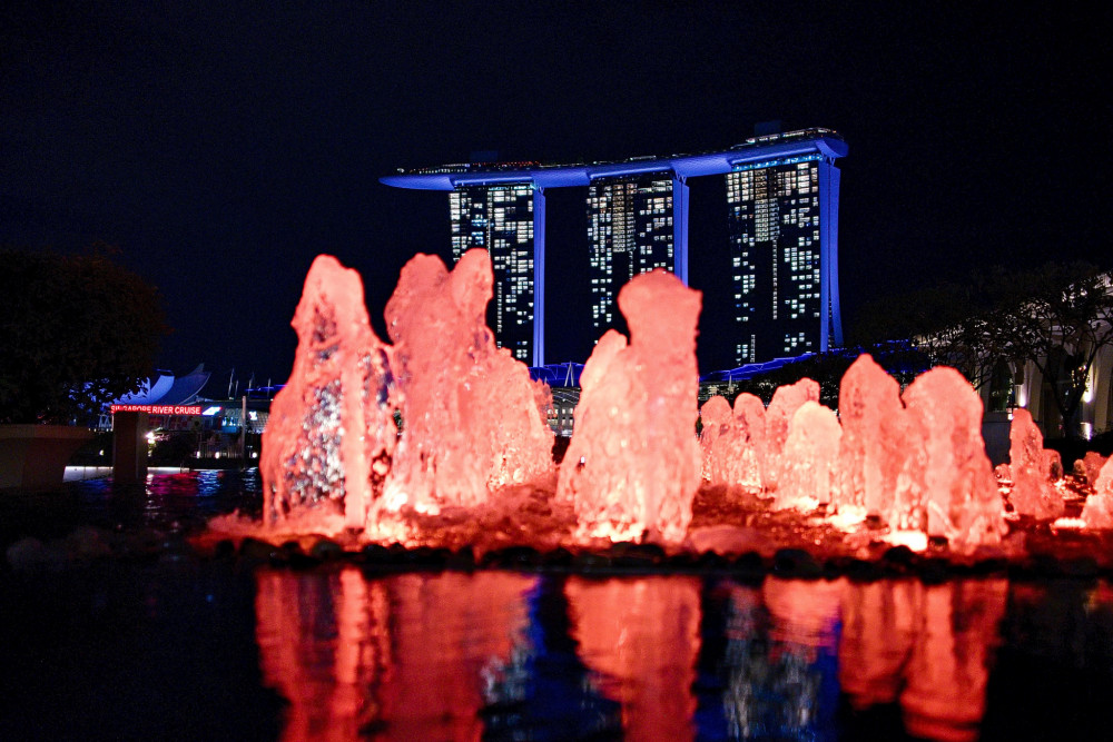 fontána v Marina Bay